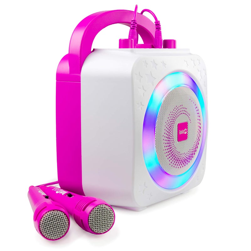 RockJam 10-Watt Rechargeable Bluetooth Karaoke Machine with Two Mics, Lightshow & Voice Effects - Image 3